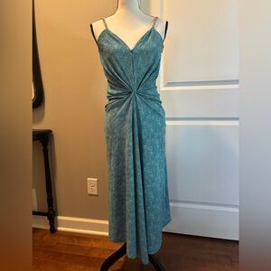 Michael Kors Teal Midi Dress with Chain Straps